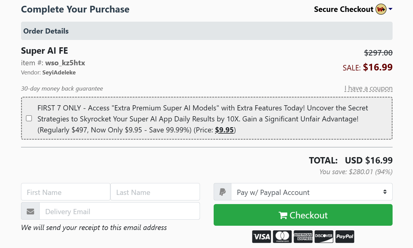 Super AI Checkout Page